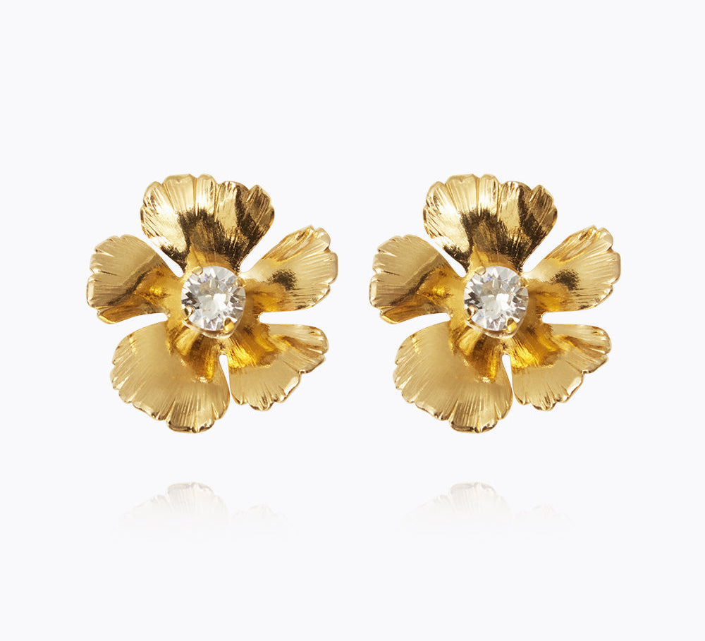 Caroline Svedbom - Anemone Earrings Crystal Gold