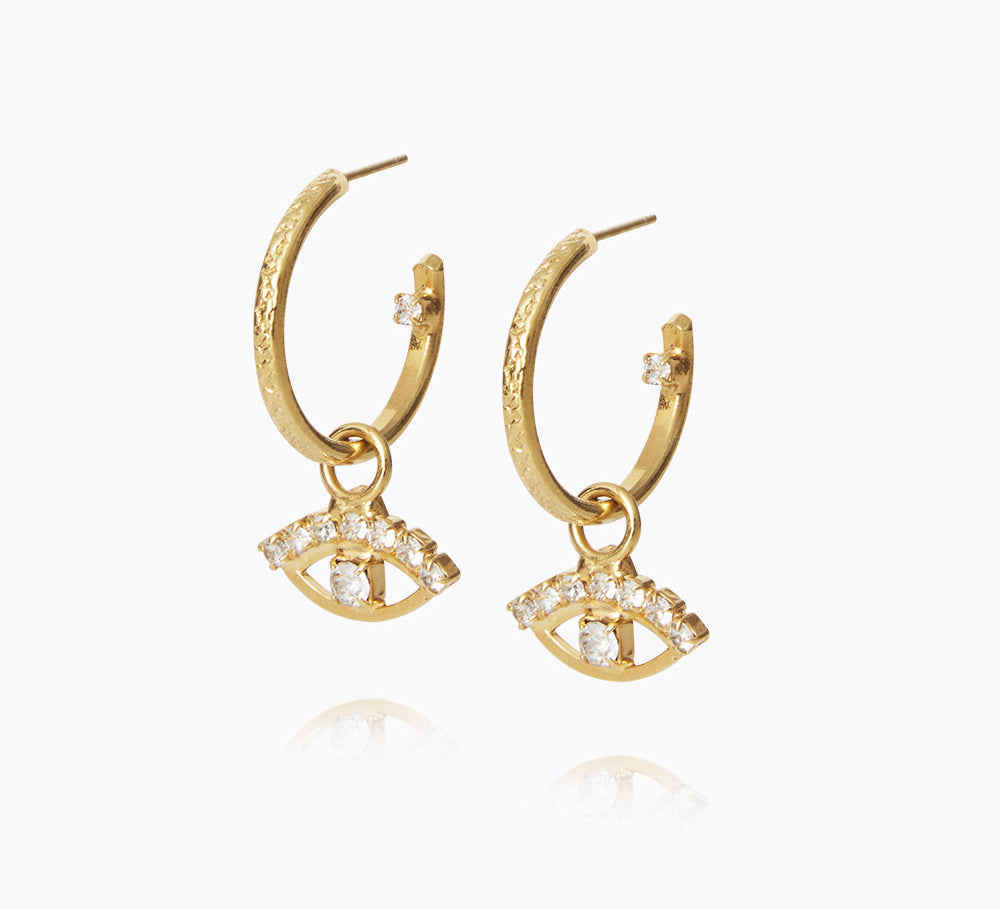 Caroline Svedbom - Petite Greek Eye Earrings Crystal Gold