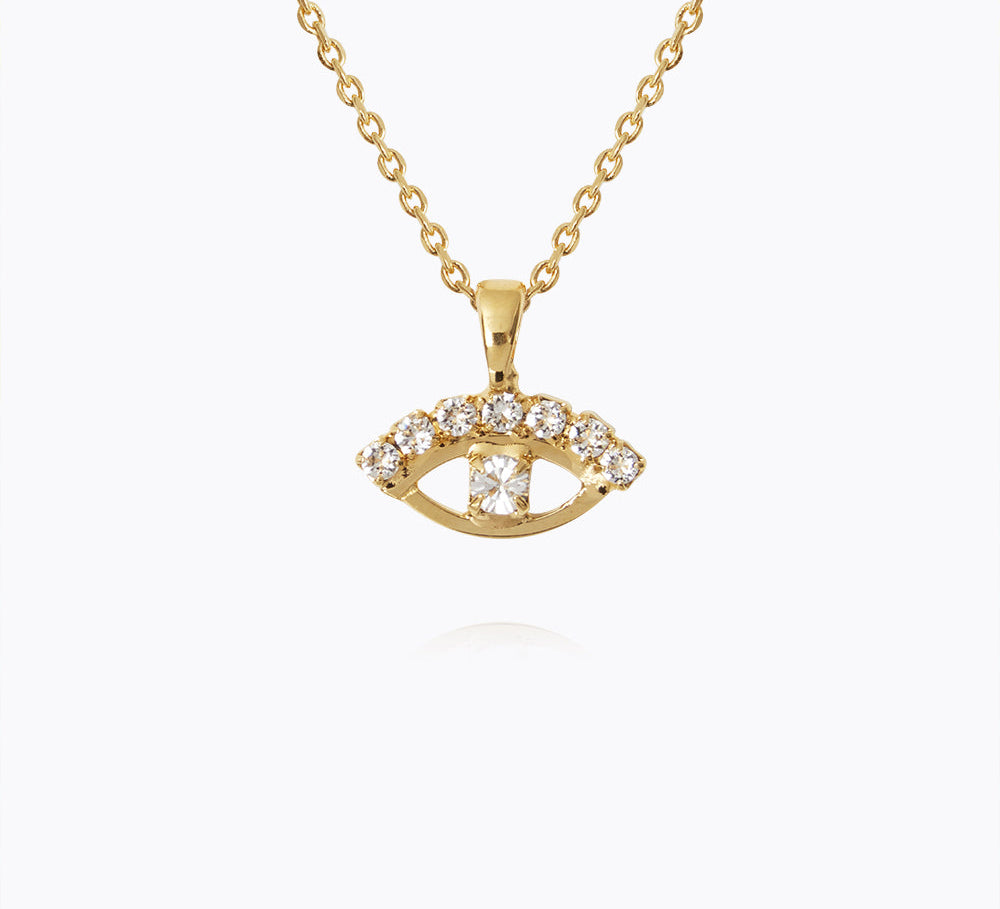 Caroline Svedbom - Petite Greek Eye Necklace Crystal Gold