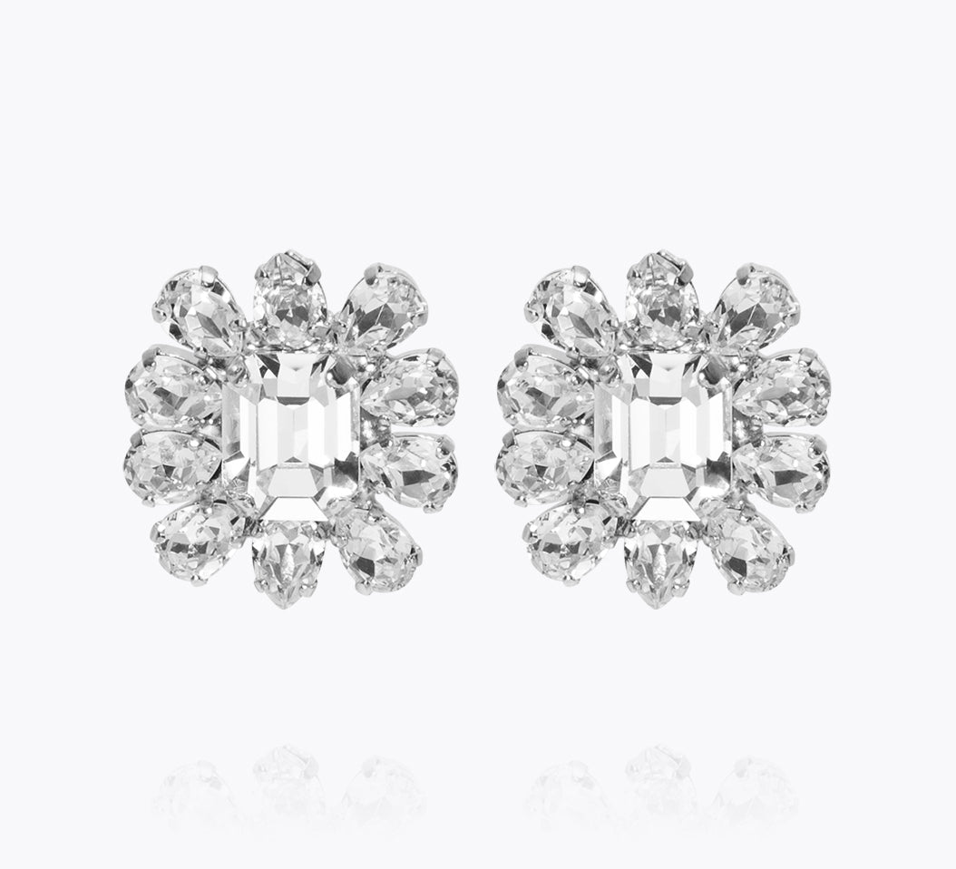 Peony Earrings / Crystal