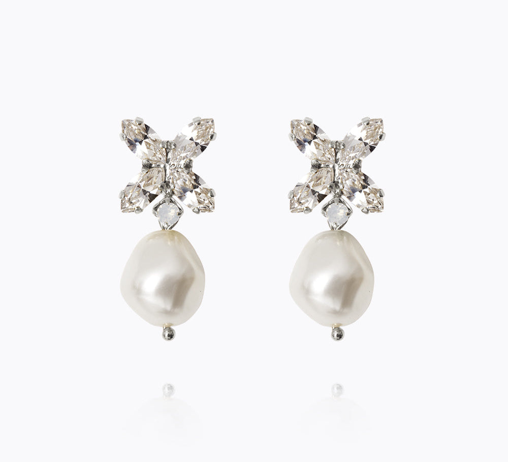 Honey Bee Earrings / Pearl + Crystal