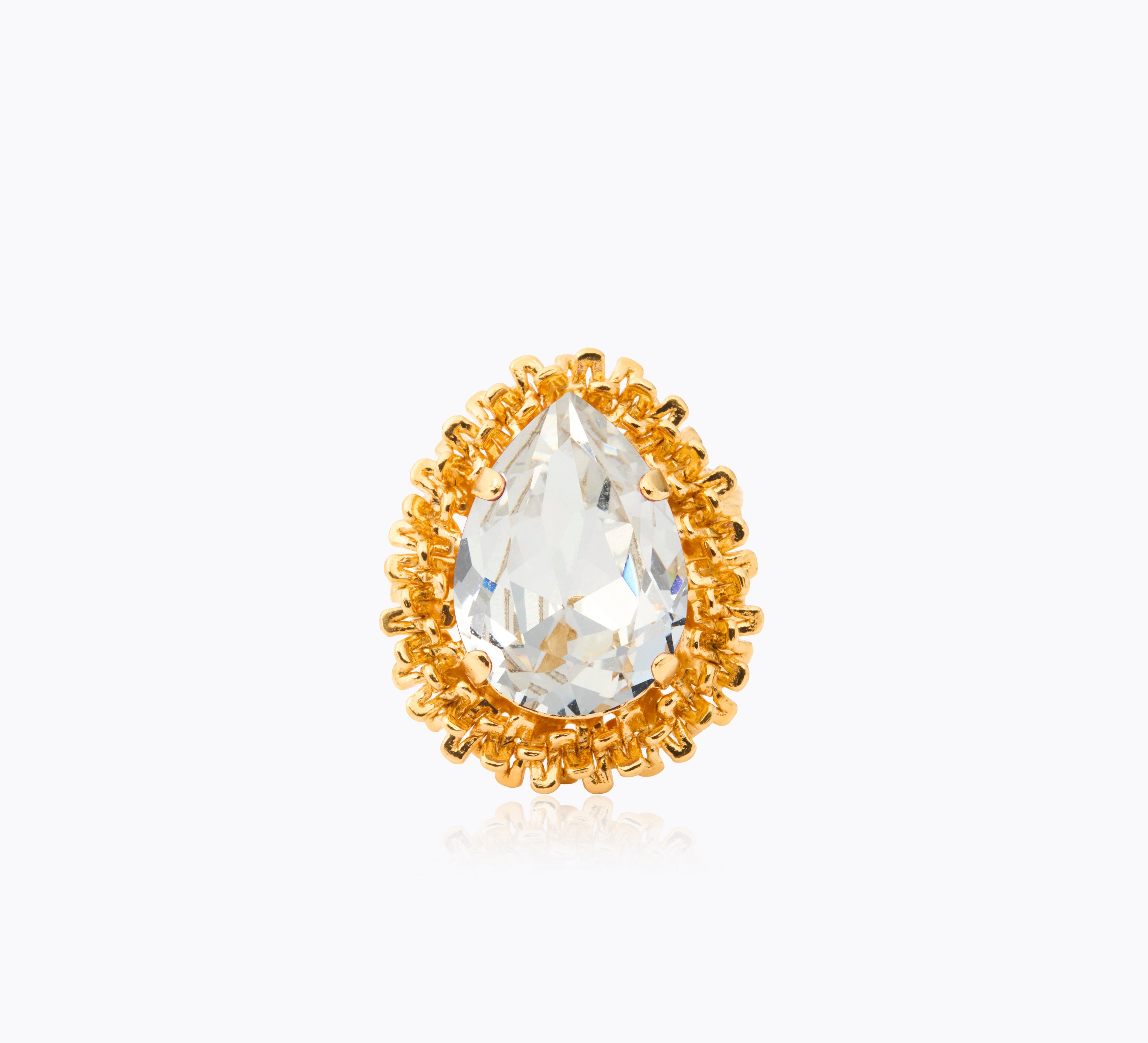 Caroline Svedbom - Classic Gemma Ring Crystal Gold