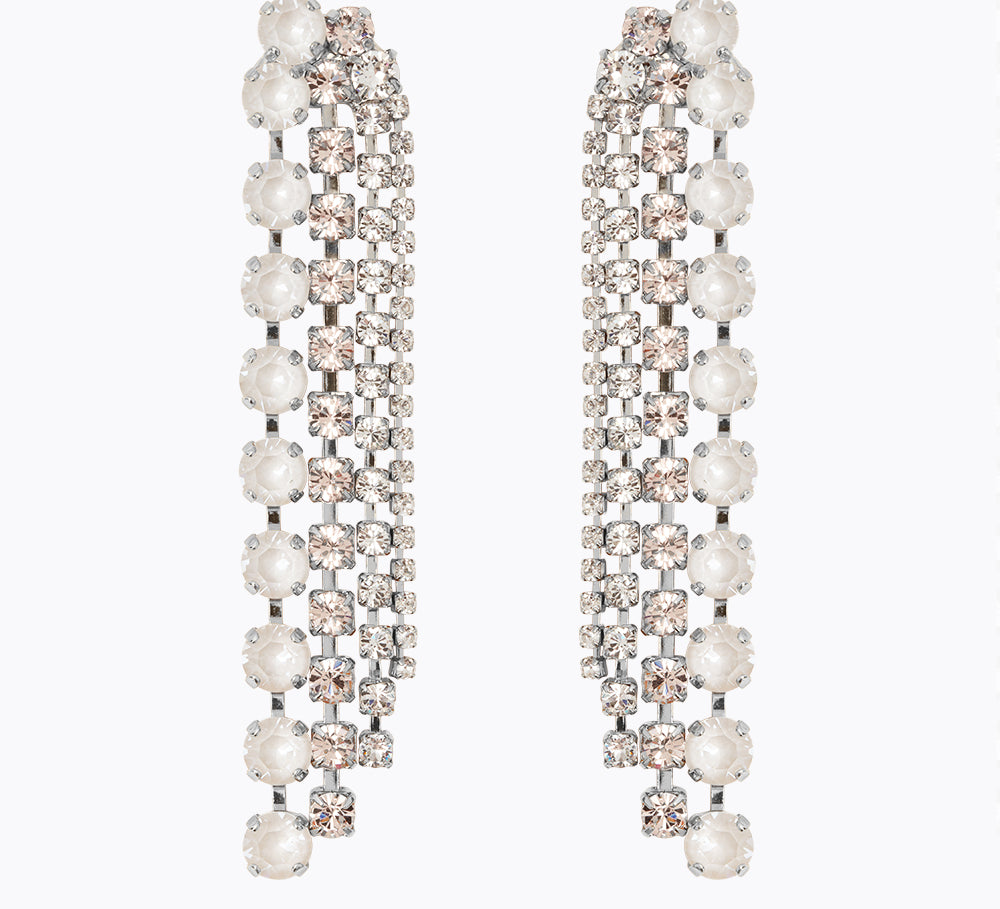 Camilia Earrings / Electric White Combo