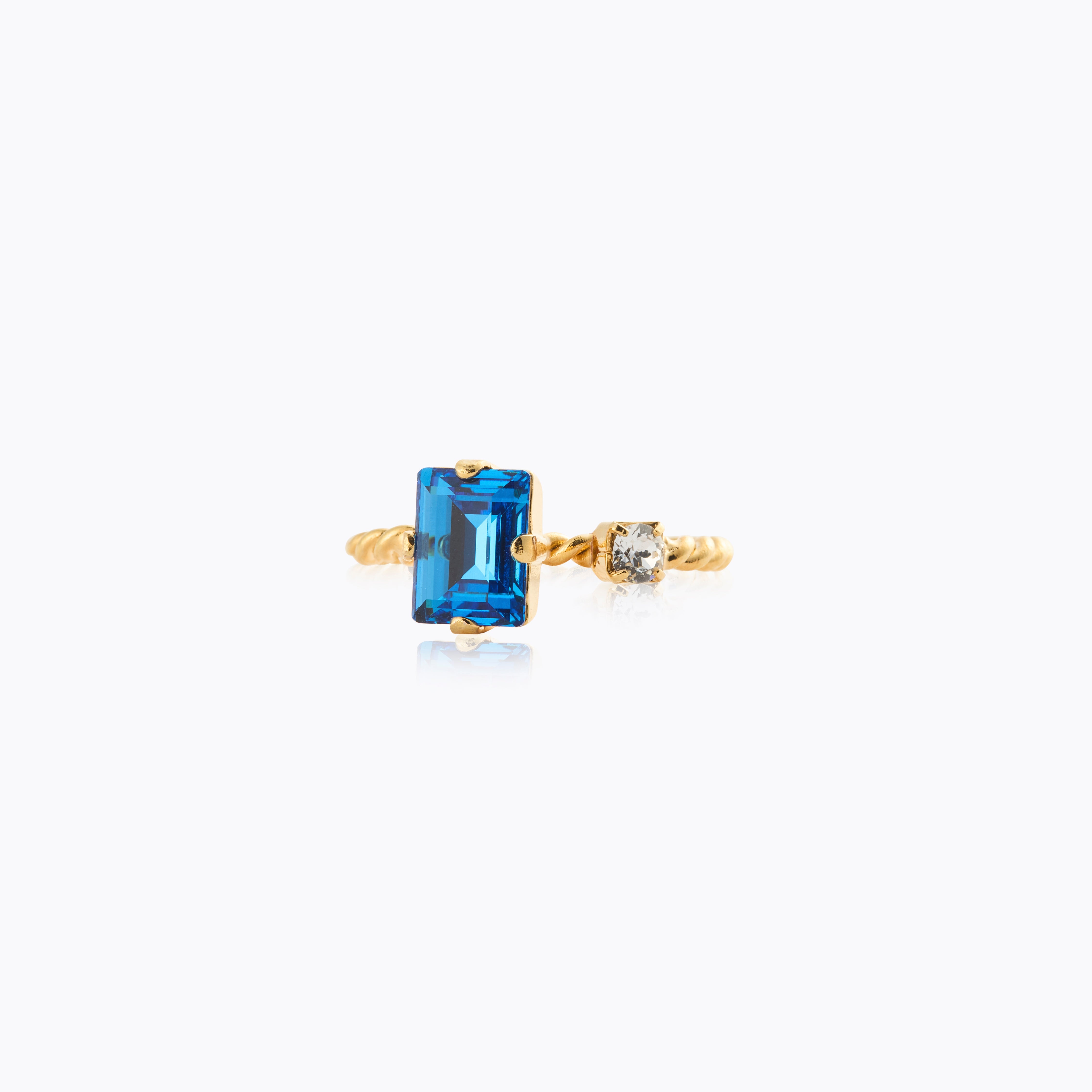 Caroline Svedbom - Diora Ring Recreated Blue Combo Gold