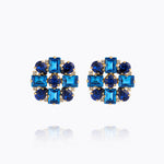 Caroline Svedbom - Diora Statement Earrings Recreated Blue Combo Gold