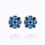 Caroline Svedbom - Diora Statement Earrings Recreated Blue Combo Rhodium