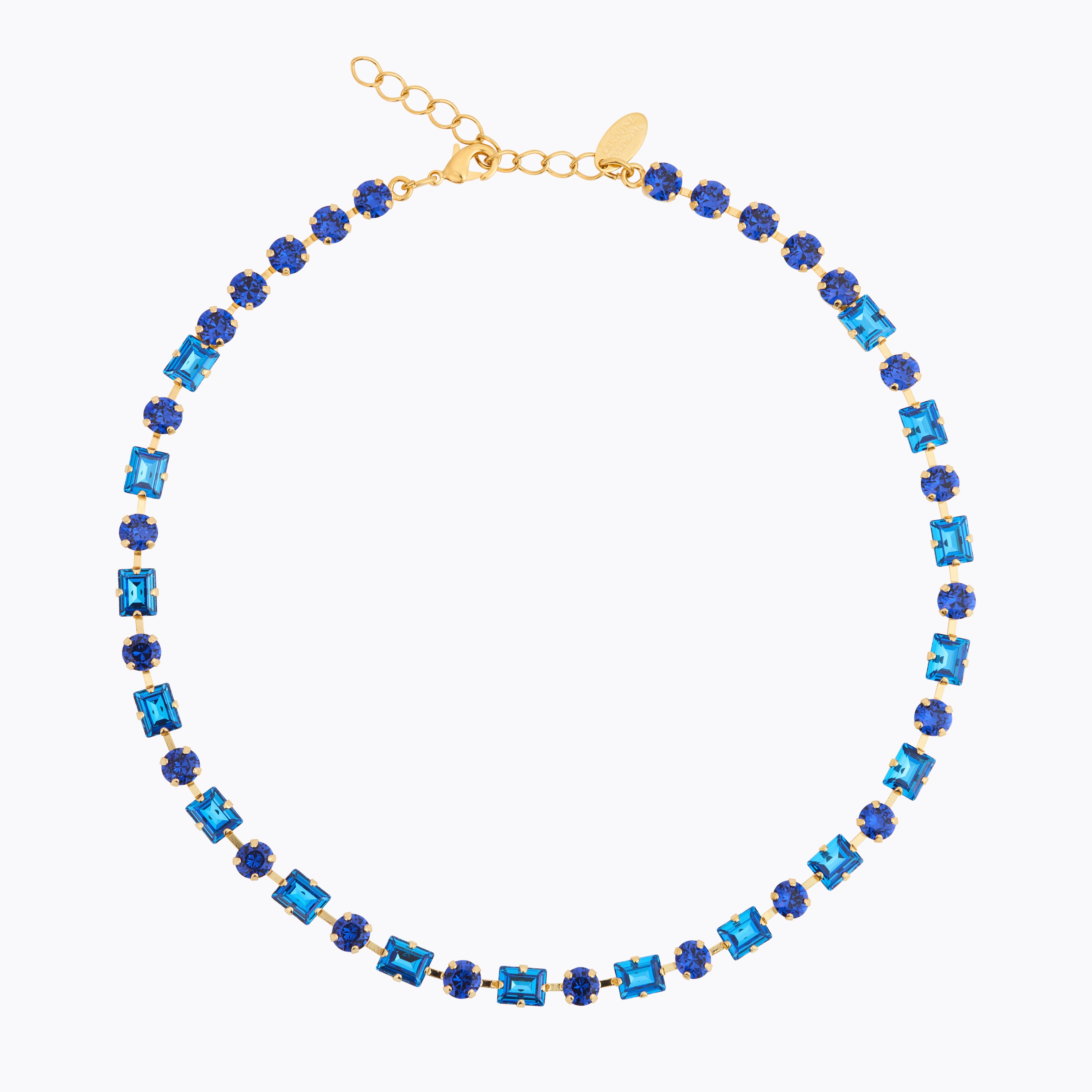 Caroline Svedbom - Diora Statement Necklace Recreated Blue Combo Gold