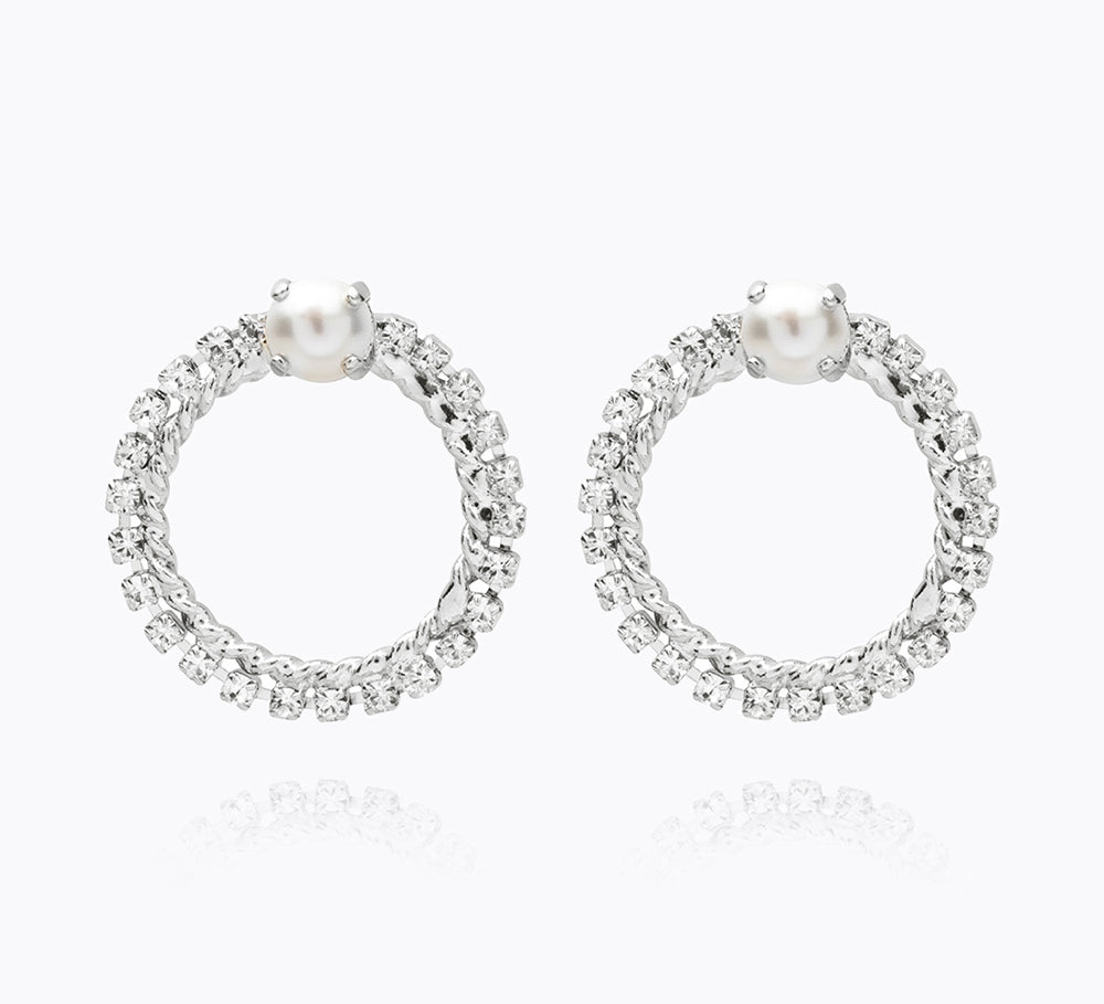 One Love Earring / Pearl + Crystal