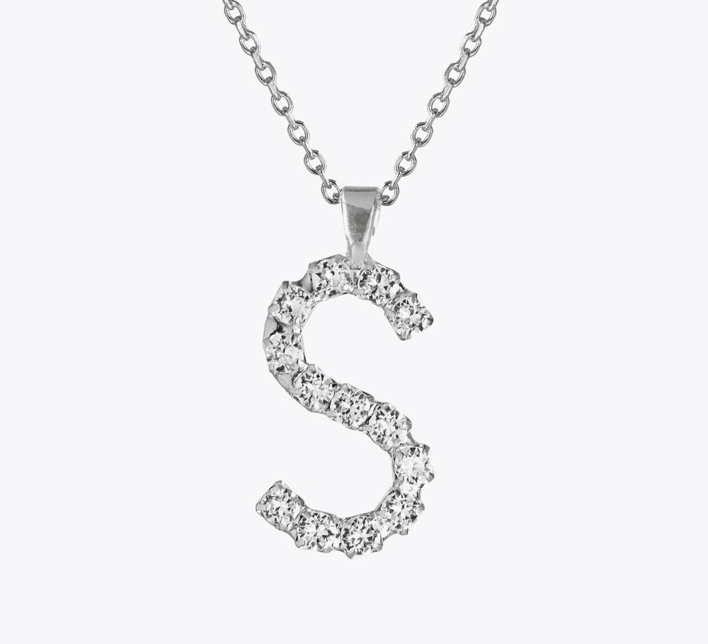 Letter Necklace S / Crystal