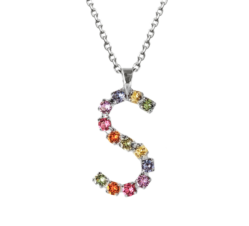 Letter Necklace S / Rainbow Combo