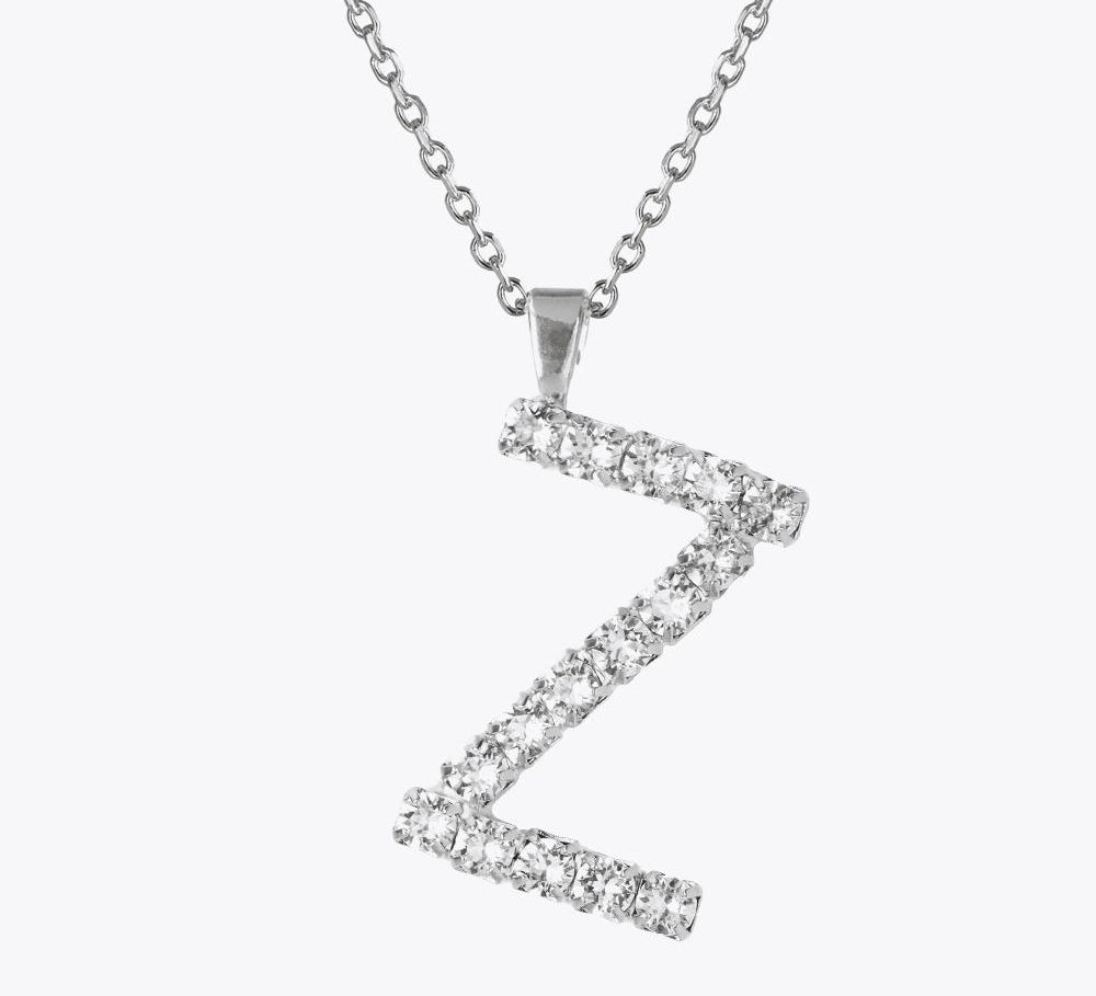 Letter Necklace Z / Crystal