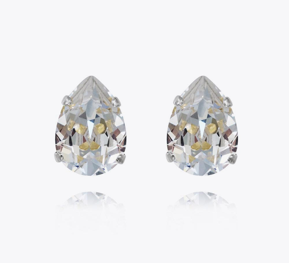 Mini Drop Stud Earrings / Crystal