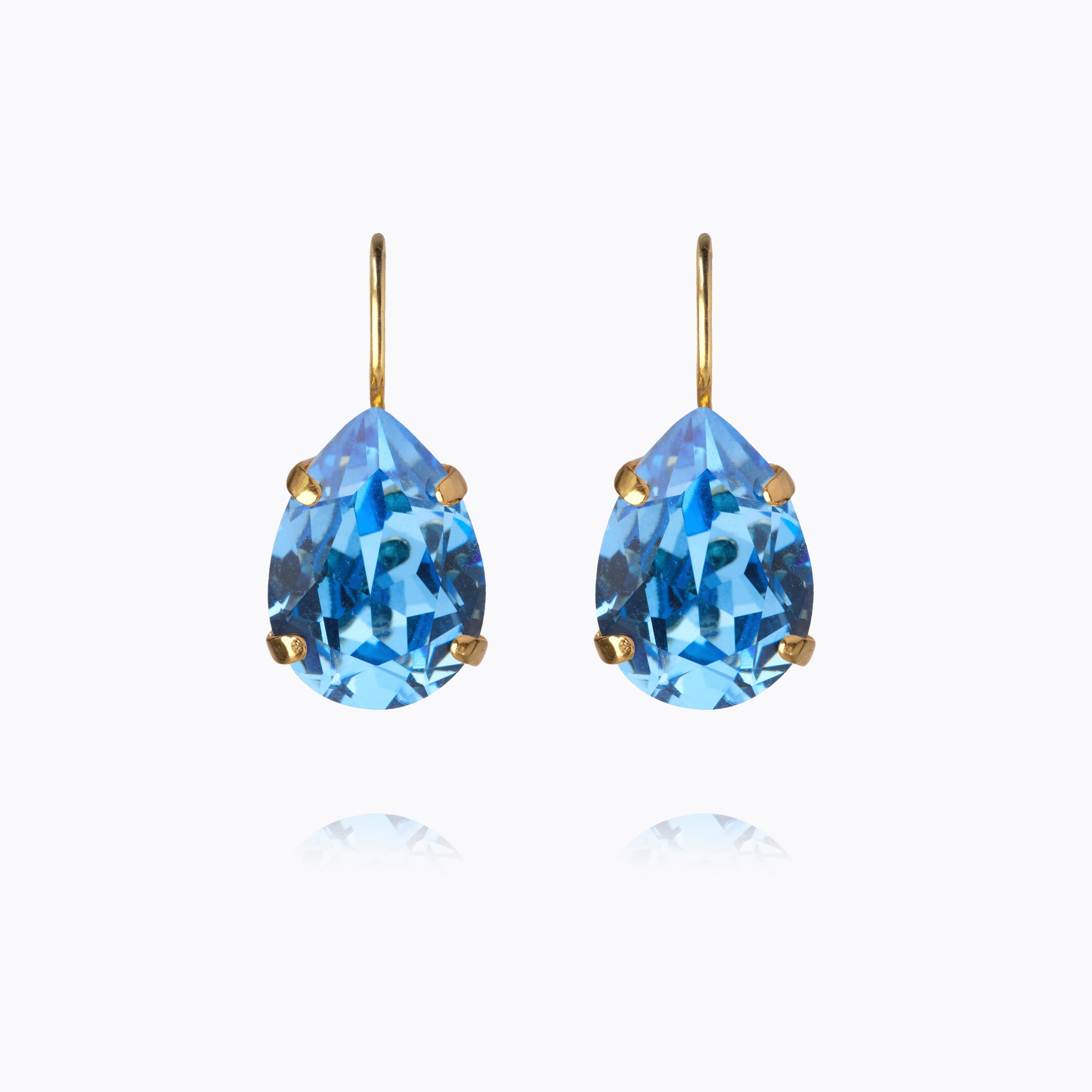 Caroline Svedbom - Mini Drop Clasp Earrings Recreated Iceblue Gold