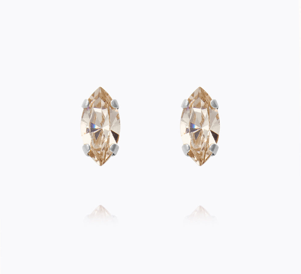 Petite Navette Earrings / Light Silk