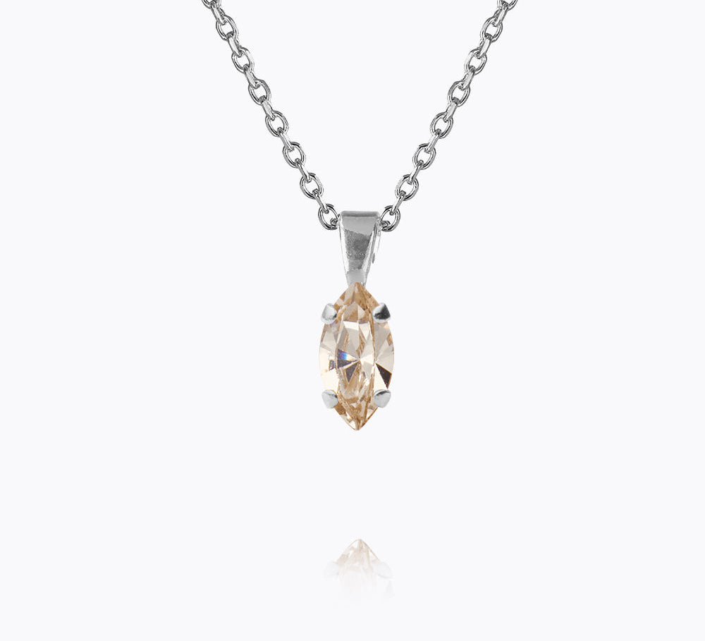 Petite Navette Necklace / Light Silk