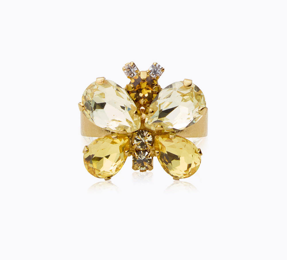 Caroline Svedbom - Butterfly Ring Yellow Combo Gold