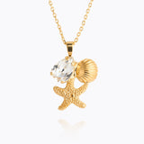 Caroline Svedbom - Seascape Necklace Crystal Gold