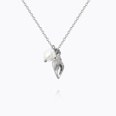 Caroline Svedbom - Shell Pearl Necklace Rhodium Rhodium