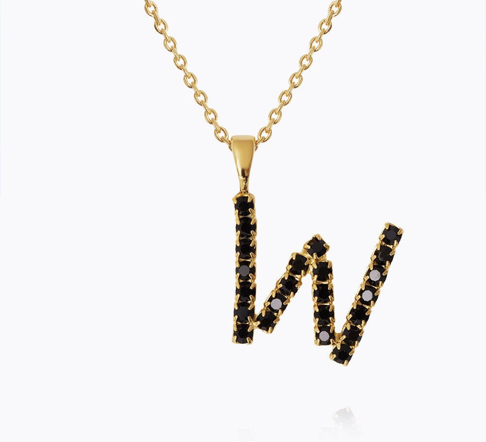 Mini Letter Necklace W / Black