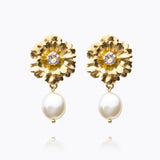 Caroline Svedbom - Blossom Pearl Earrings Crystal Gold