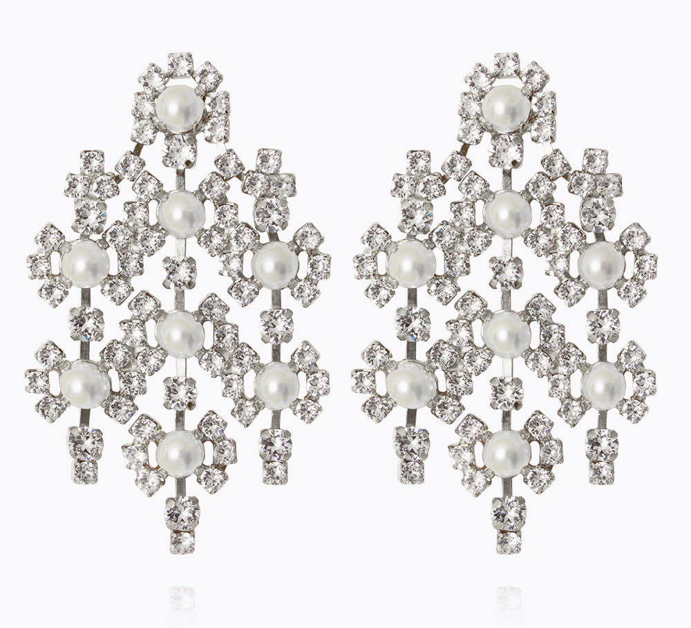 My Soulmate Earrings / Pearl + Crystal