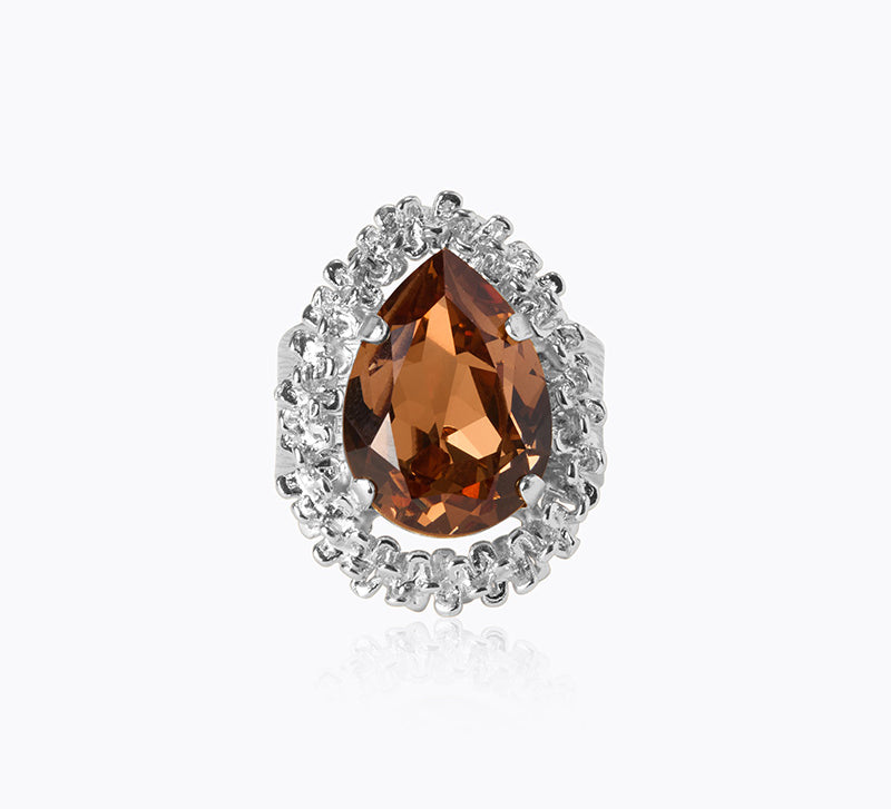 Classic Gemma Ring / ReCreated Light Smoked Topaz