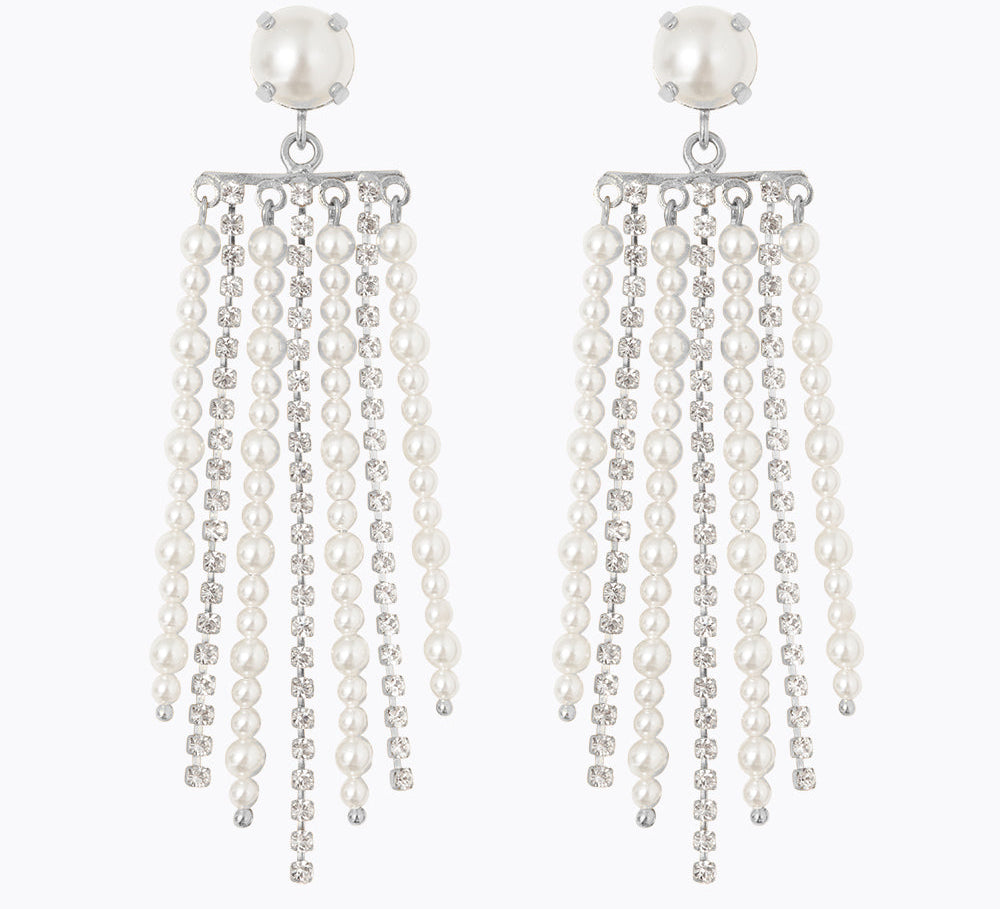 Donna Earrings / Pearl + Crystal