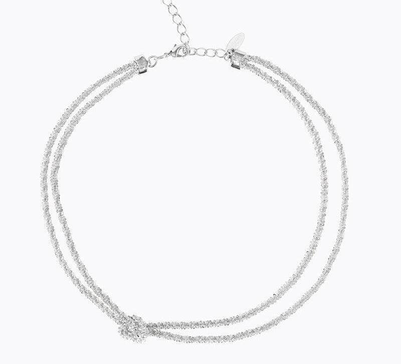 Caroline Svedbom - Gemma Knot Necklace Rhodium Rhodium