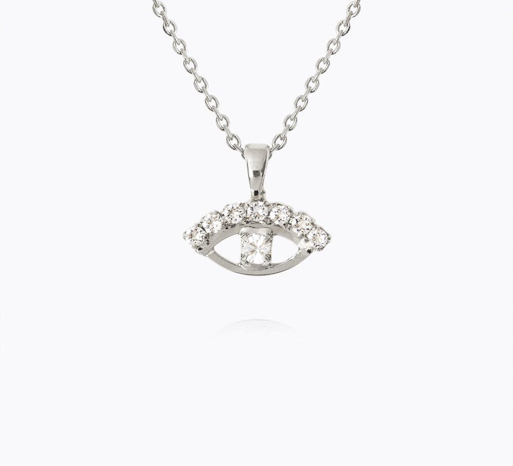 Petite Greek Eye Necklace / Crystal