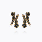 Caroline Svedbom - Halo Earrings Black Diamond Crystal Gold
