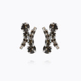 Caroline Svedbom - Halo Earrings Black Diamond Crystal Rhodium