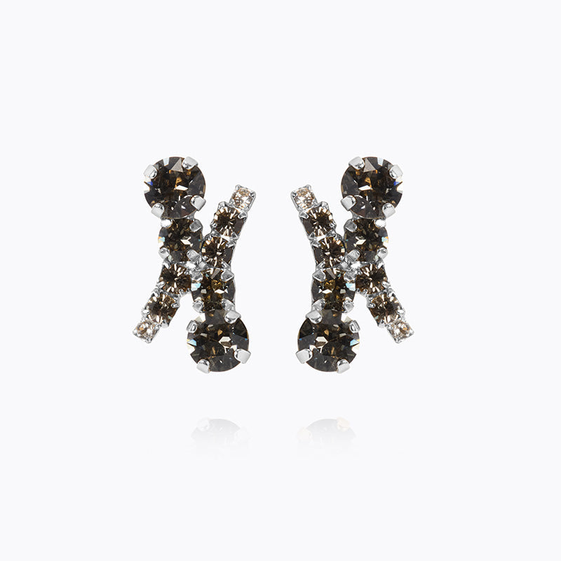 Caroline Svedbom - Halo Earrings Black Diamond Crystal Rhodium