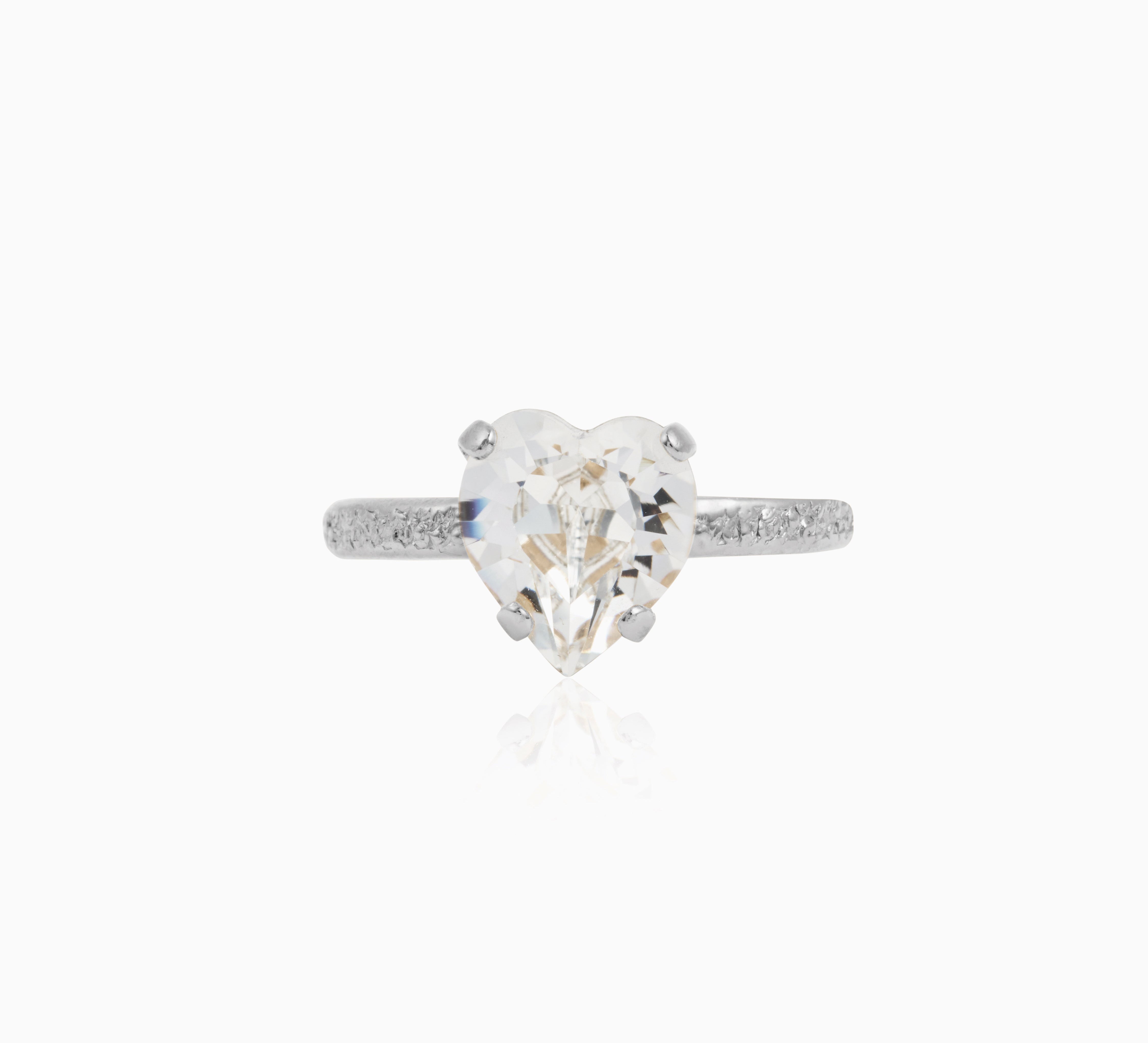 Caroline Svedbom - Heart Ring Crystal Rhodium