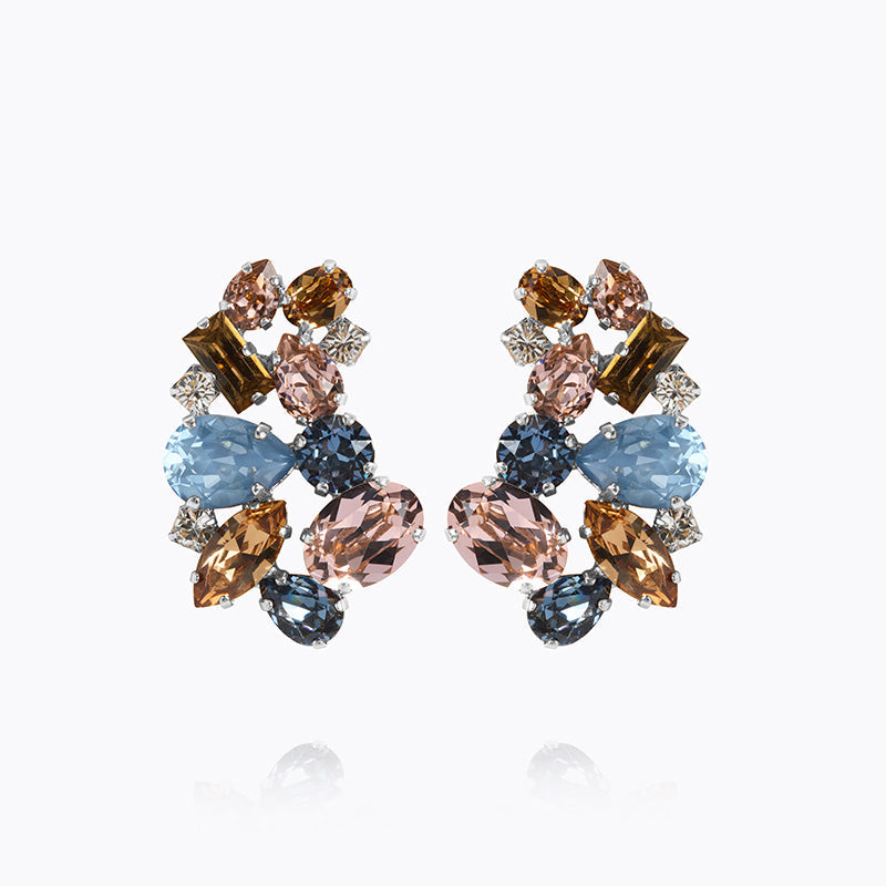 Caroline Svedbom - Isolina Earrings Smoked Blue Combo Rhodium