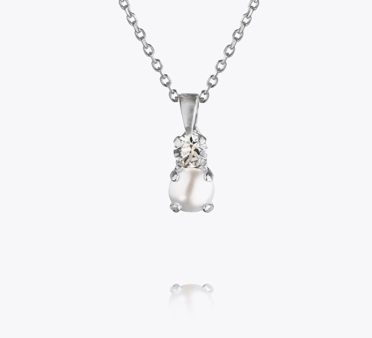 Girls Love Pearl Necklace / Pearl + Crystal (children size)
