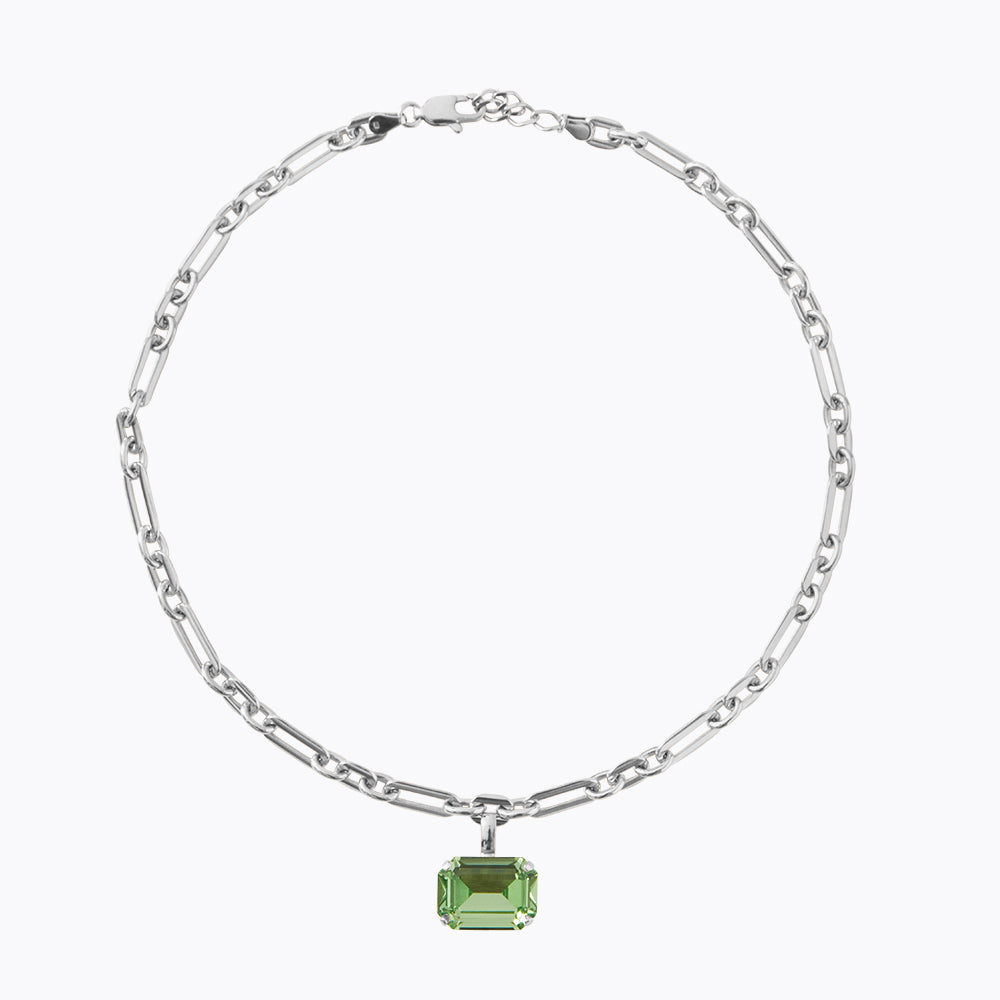 Caroline Svedbom - Lydia Chain Necklace Peridot Rhodium