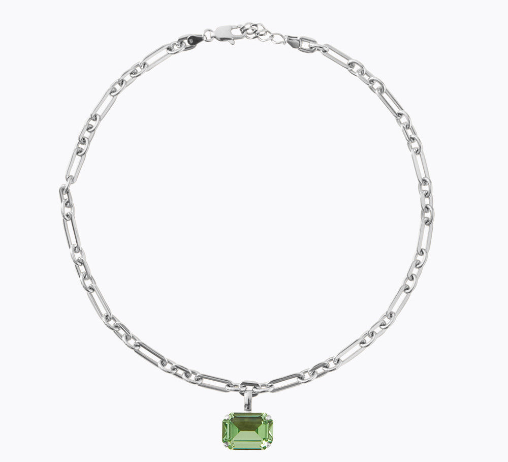 Caroline Svedbom - Lydia Chain Necklace Peridot Rhodium