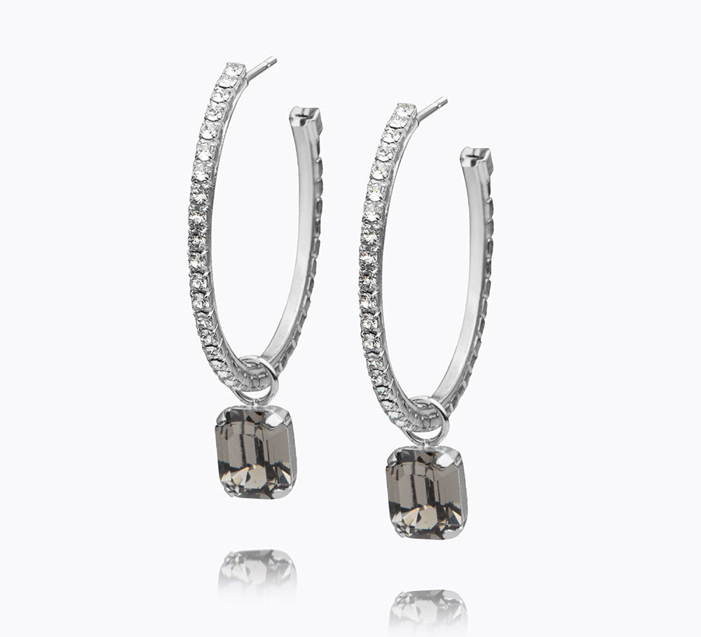 Lydia Loop Earrings / Black Diamond