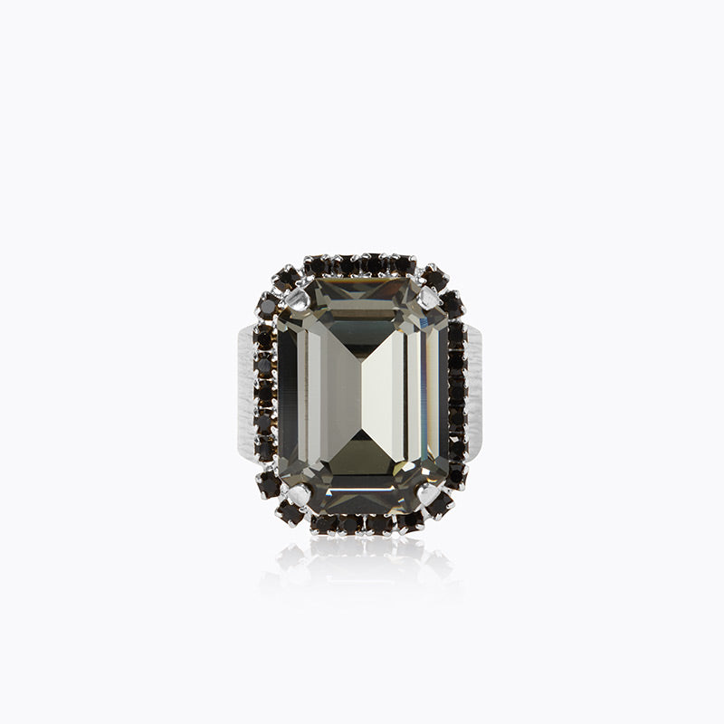 Caroline Svedbom - Lydia Cocktailring Black Diamond Rhodium