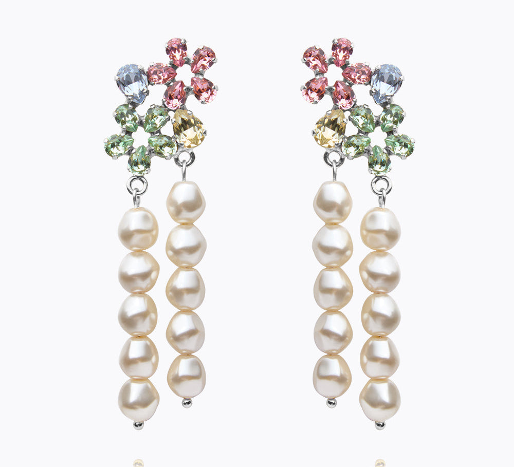 Caroline Svedbom - May Pearl Earrings Pastel Combo Rhodium