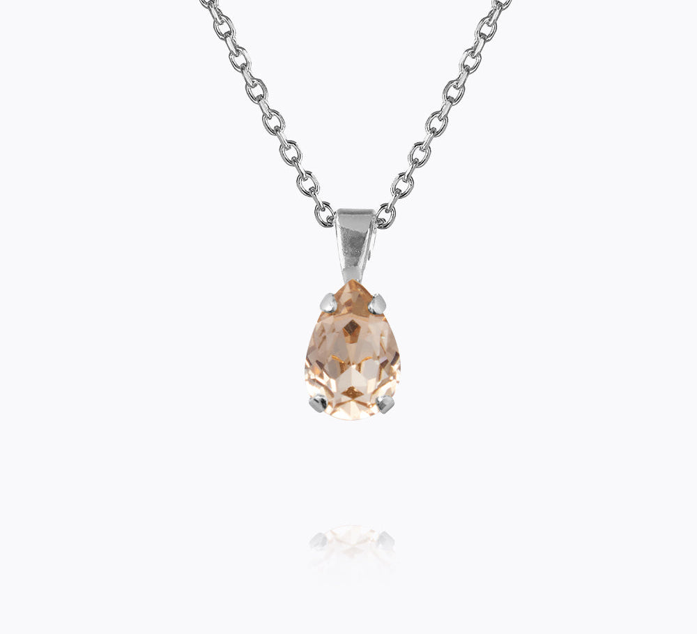 Caroline Svedbom - Petite Drop Necklace Light Silk Rhodium