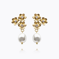 Caroline Svedbom - Juni Earrings Pearl Crystal Gold