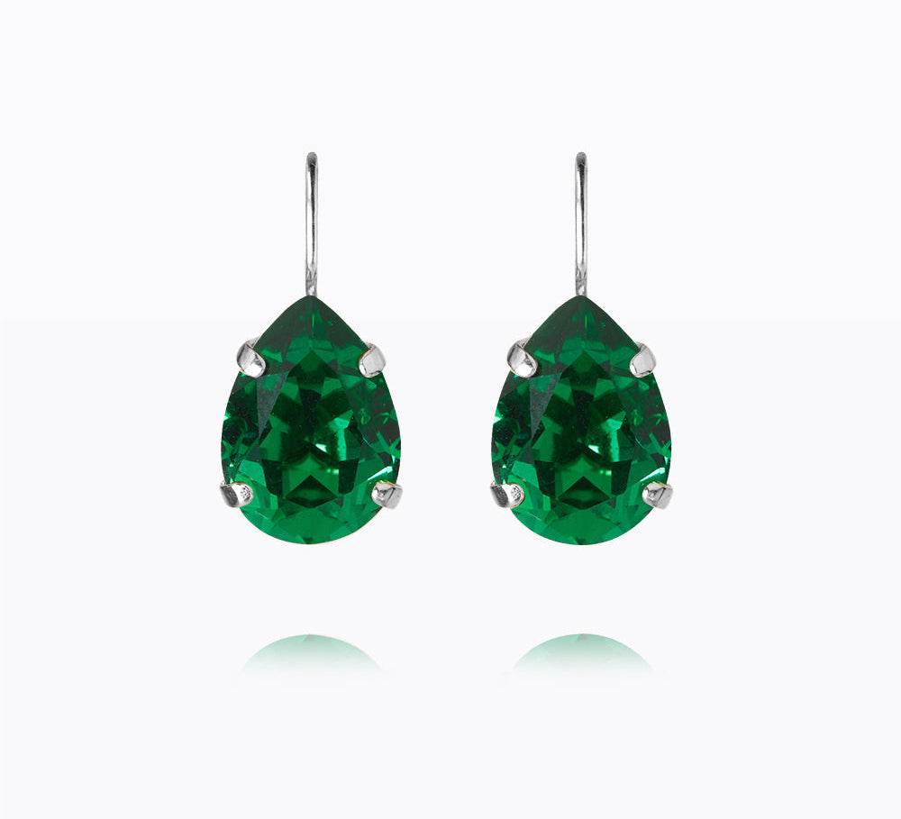 Caroline Svedbom - Mini Drop Clasp Earrings Majestic Green Rhodium