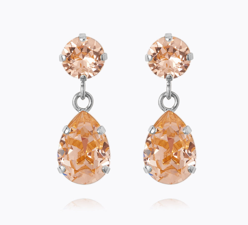 Caroline Svedbom - Mini Drop Earrings Light Peach Rhodium