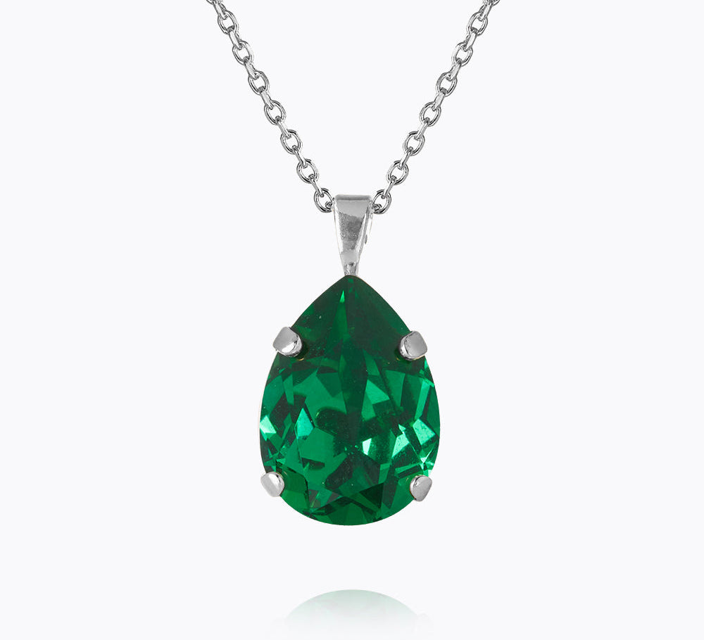 Caroline Svedbom - Mini Drop Necklace Majestic Green Rhodium