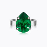 Caroline Svedbom - Mini Drop Ring Majestic Green Rhodium