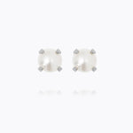 Caroline Svedbom - Mini Stud Earrings Pearl Rhodium