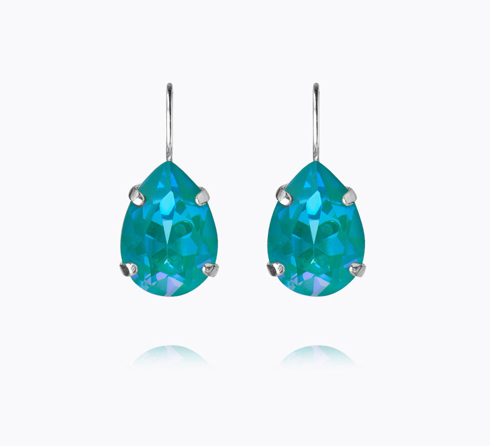 Caroline Svedbom - Mini Drop Clasp Earrings Laguna Delite Rhodium