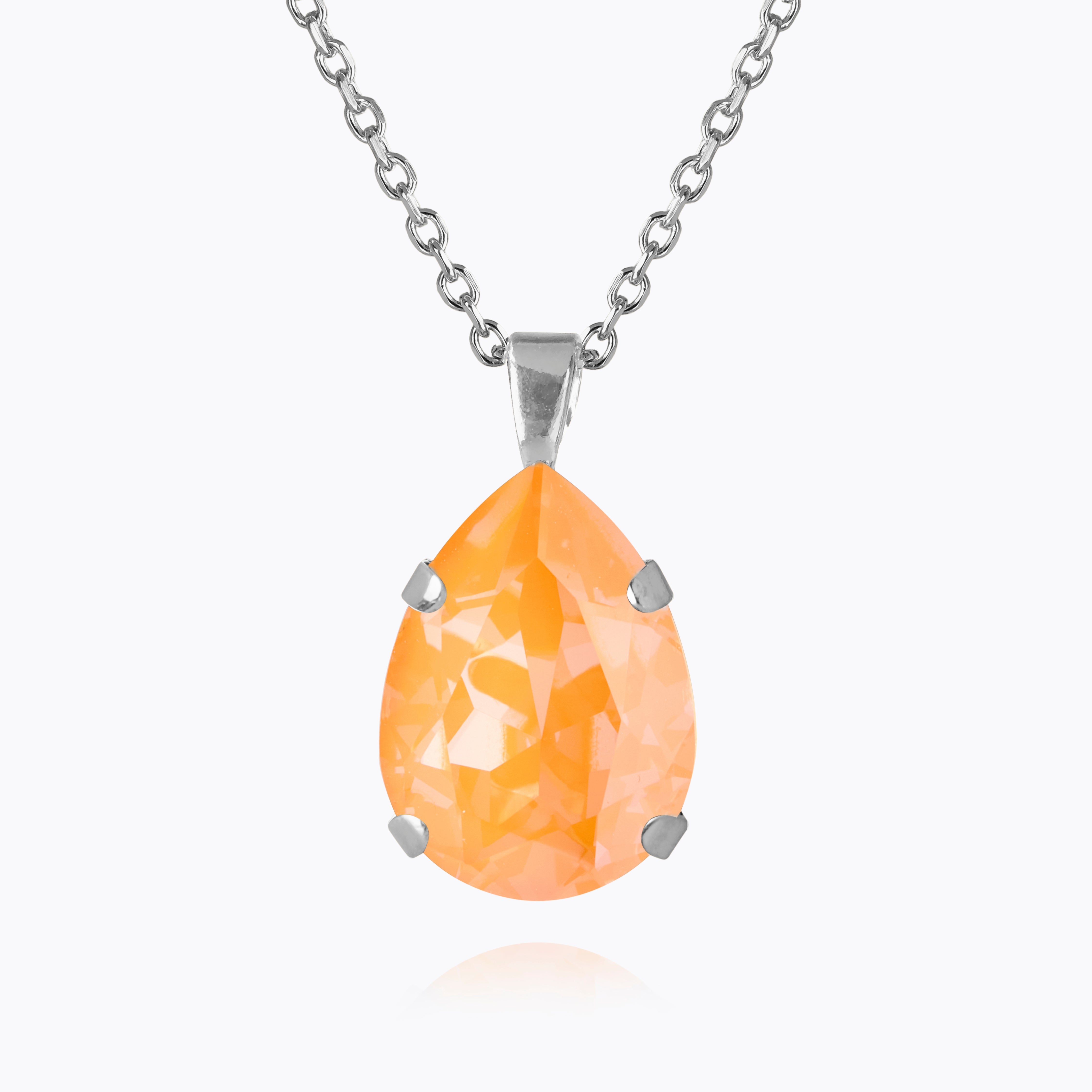 Caroline Svedbom - Mini Drop Necklace Mango Delite Rhodium