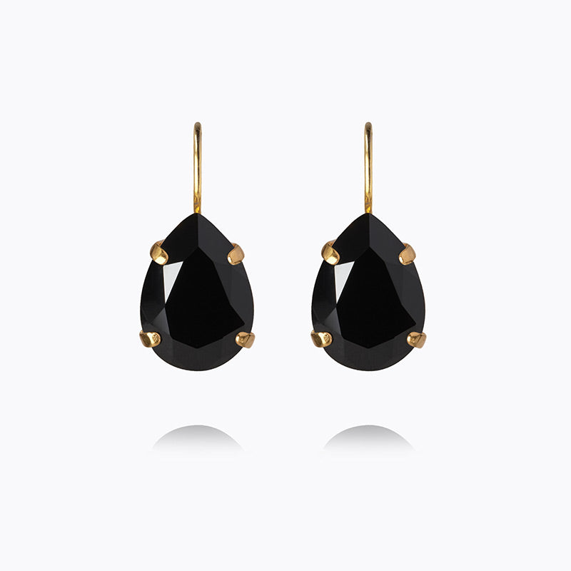 Caroline Svedbom - Mini Drop Clasp Earrings Jet Gold
